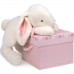 Lapin bonbon 75 cm + coffre - rose - dou1248  blanc Doudou Et Compagnie    500829